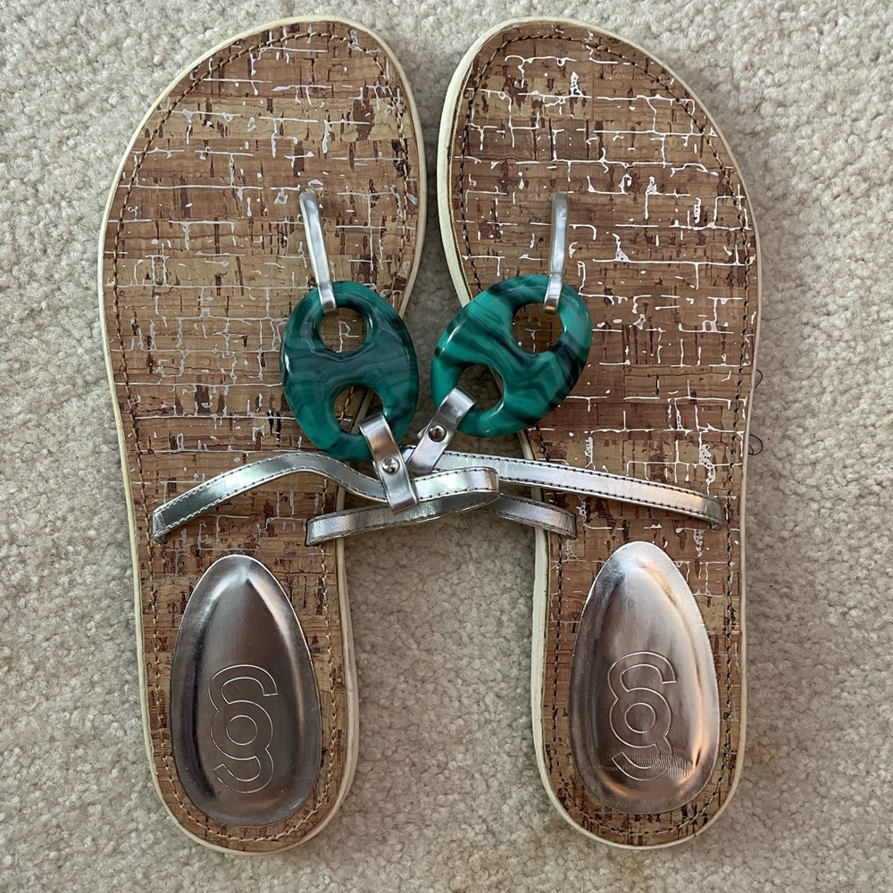 Turquoise and Silver Sandals